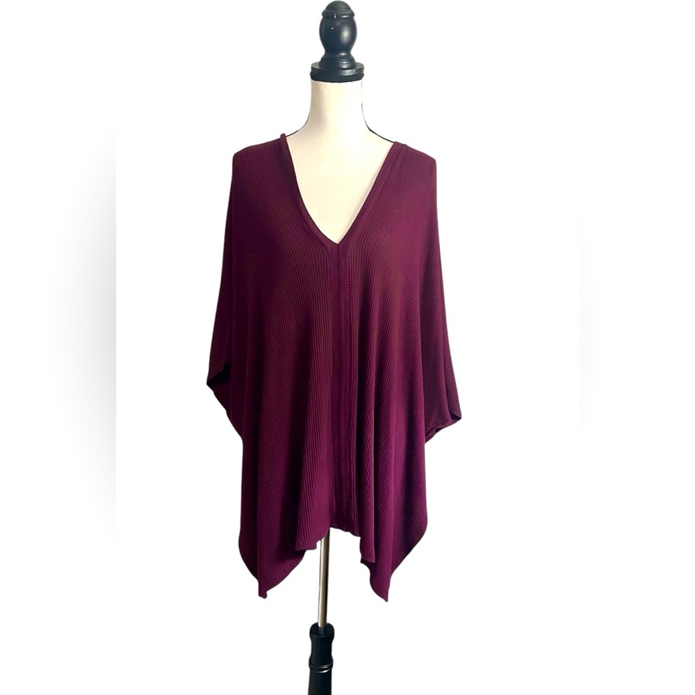 Cherish Maroon Elbow Length Tunic Ribbed
